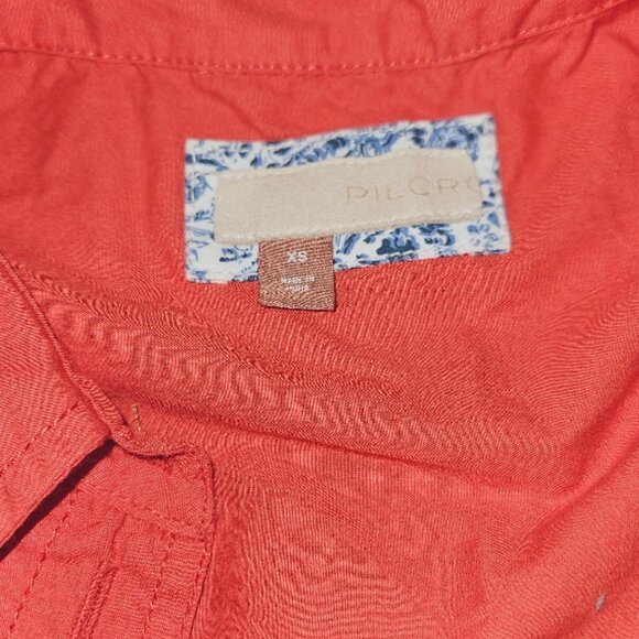 Pilcro anthropologie xs red button up shirt extra long - Picture 4 of 6